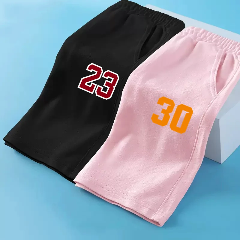 Childrens Basketball Shorts Boys Summer Short Pants Number 23/24/30 Half Pants Girls Sports 3-14T
