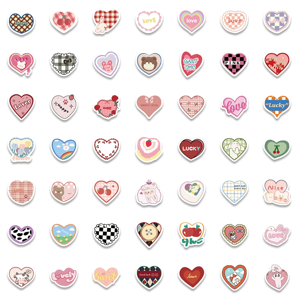 10/30/50/100pcs Cute Cartoon Holographic Laser Valentine's Day Love Stickers  Laptop Phone Diary Scrapbook Sticker Gift For Lover