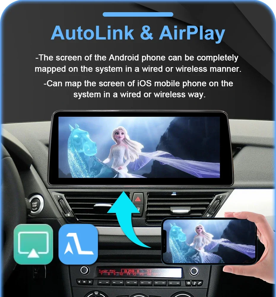 Drahtloses Carplay Android Auto Autoradio 12,5 Zoll Linux-Bildschirm für BMW X1 E84 2009-2015 CIC iDrive Bluetooth Multimedia-Player GPS – Detail 13