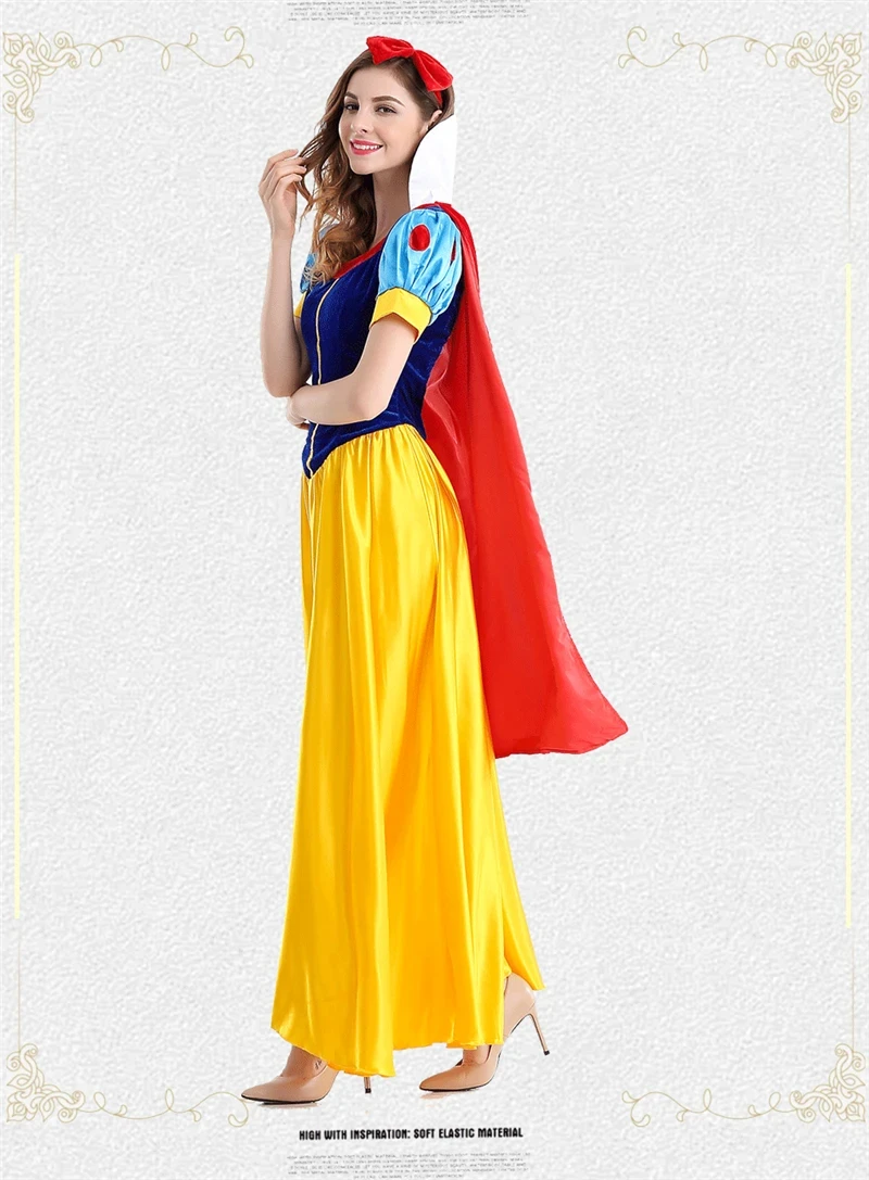 Erwachsene Cartoon Prinzessin Schneewittchen Cosplay Kostüm Prinzessin Kleid Frauen Halloween Party Kostüm Erwachsene Cosplay plus größe – Detail 9