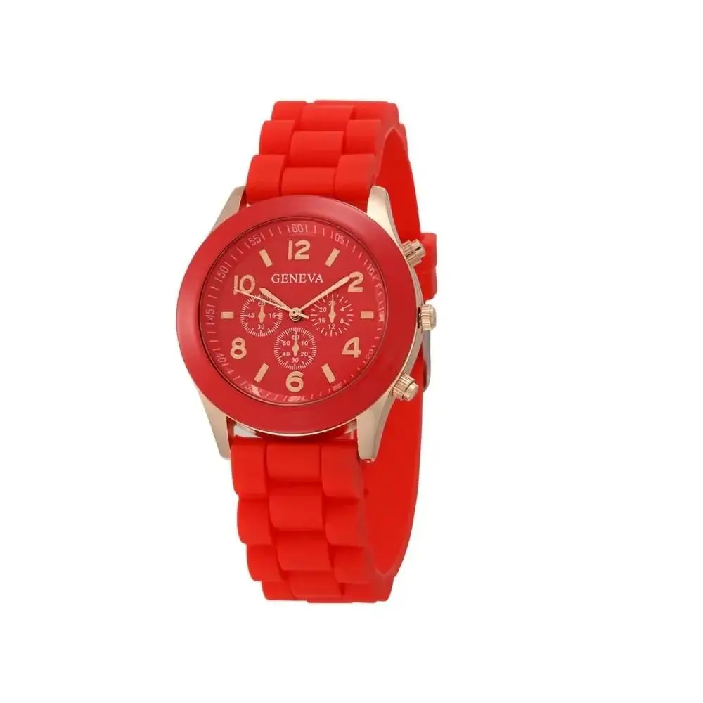 Elegant Silicone Strap Quartz Women's Sports Watch