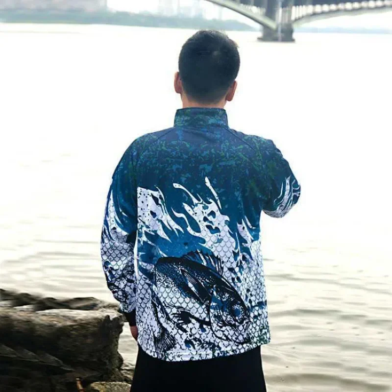 Fishing Clothing Hooded Printing Fishing Clothes Sunscreen Breathable Anti Mosquito Quick Dry Shirt