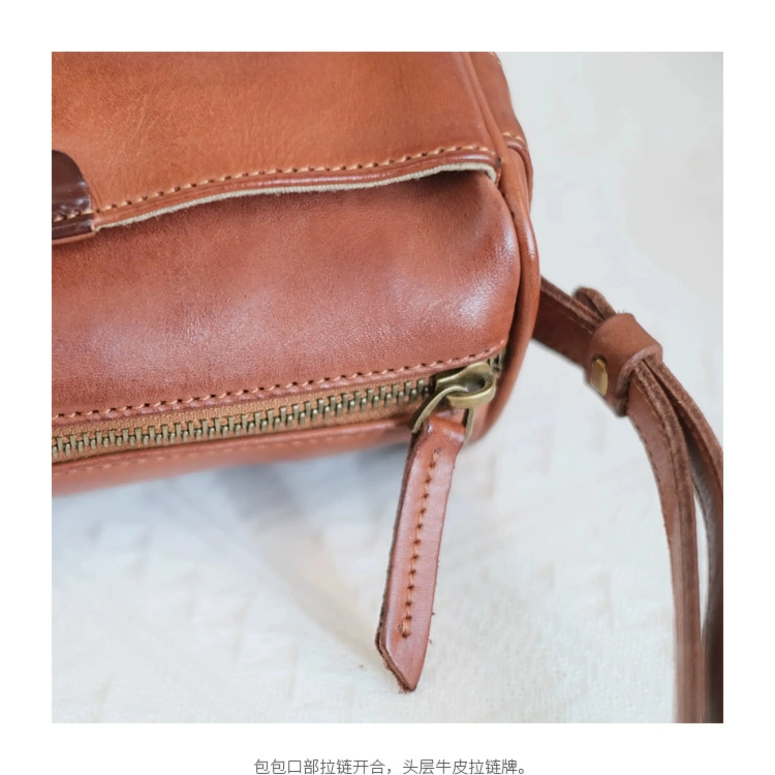 Handgefertigte Vintage-Designer-Umhängetasche aus erstklassigem Rindsleder für Damen, luxuriöse Echtleder-Schultertasche für Wochenend-Shopping – Detail 10