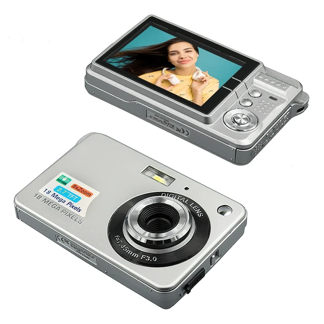 Cámara Digital de 720P, videocámara de vídeo, foto de 18MP, Zoom 8X,  antivibración, pantalla TFT de 2,7 , Mini cámara Selfile para fotografía  para principiantes - AliExpress