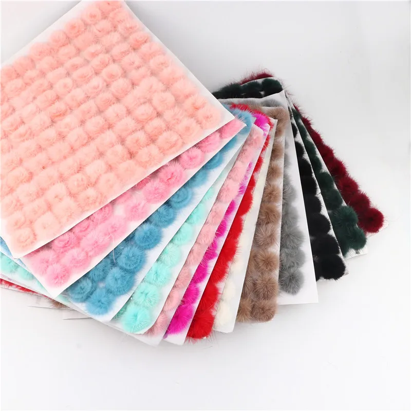 10pcs/lot 3cm Fur Pompom Real Mink Fur Balls 30mm Mini Pom Poms DIY Pompon Decro For Hats Cap Scarf Gloves Keychain