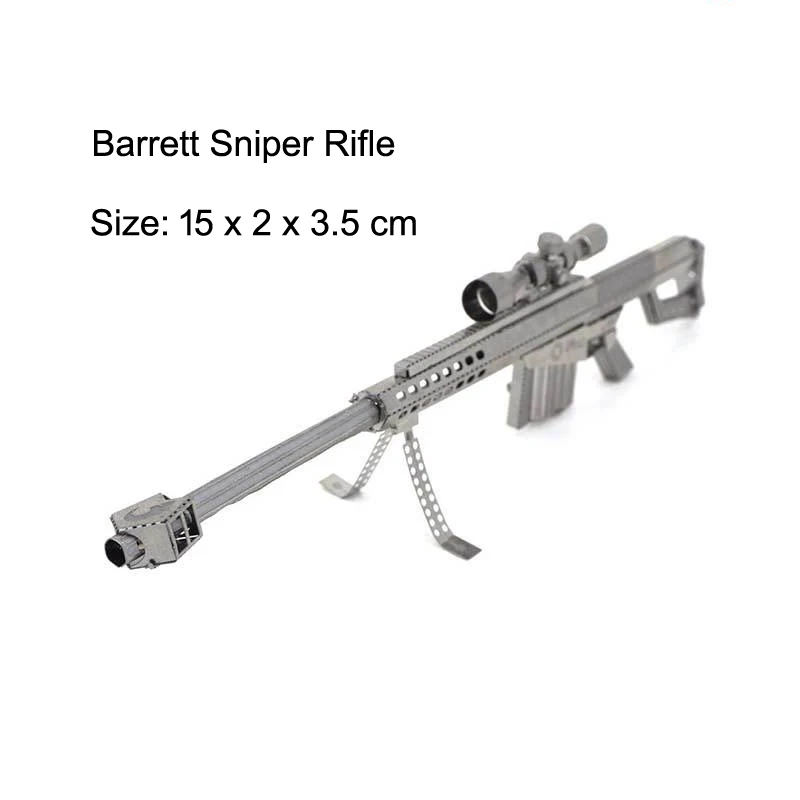 Weapon 3D Metal Puzzle AK47 black Barrett Sniper Rifle Beretta 92 model KITS Assemble Jigsaw Puzzle Gift Toys For Children