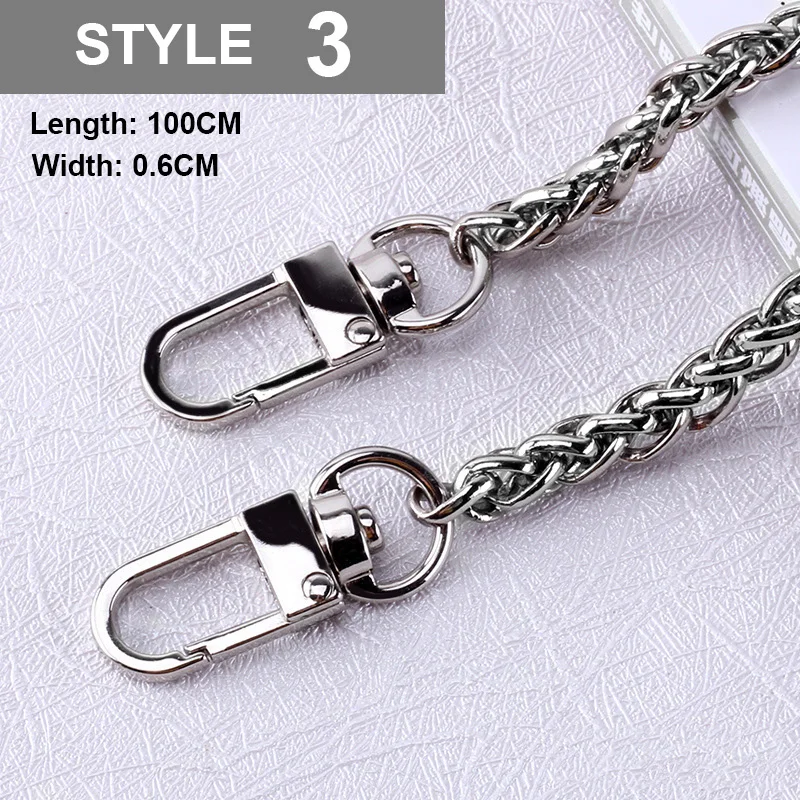 Simple Stainless Steel Bag Strap 100cm Metal Bag Chain DIY Bag Accessories For Shoulder Bag Crossbody Bag Women Bag Handbag Stra