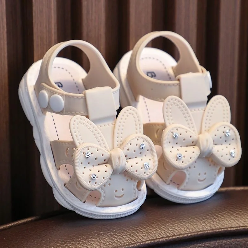 

Kids Baby Girl Summer Bowknot Sandals Cute PVC Anti-slip Soft Sole Crib Prewalker Children's Shoes for Outdoor School Party Wear