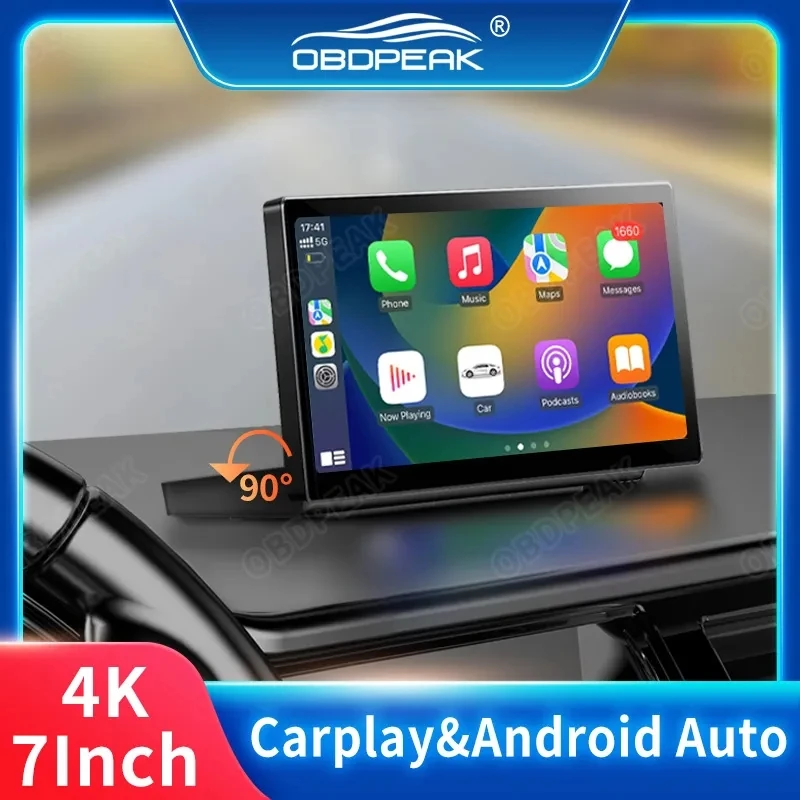 

K6 Car DVR Carplay Android Auto 7" Dash Cam GPS Navigation Folding Screen AUX Mirror Link 5G WIFI Video Monitor Rear View Camera