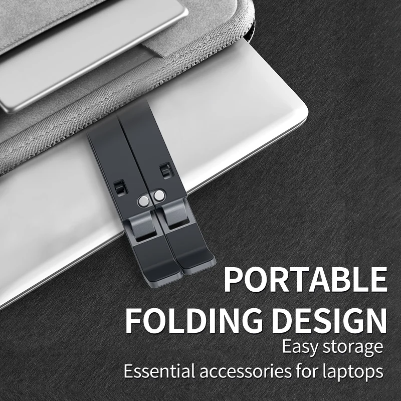 Liga de alumínio portátil suporte portátil dobrável ajustável para computador portátil portátil suporte de elevação suporte de resfriamento antiderrapante