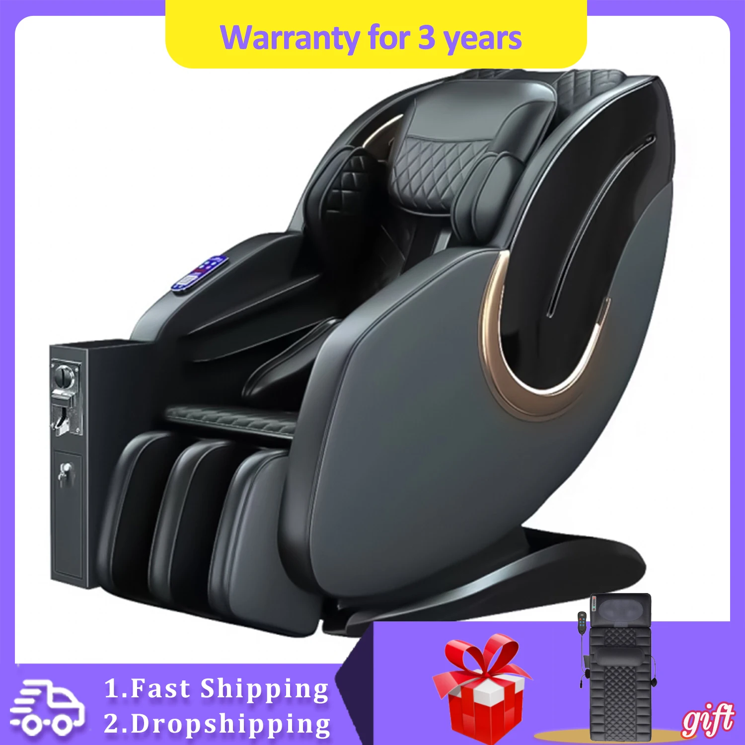 

Full Body 4d Zero Gravity Electric Coin or Paper Currency Operated Massage Chair Automatic Body Kneading Multi-function Cheaper