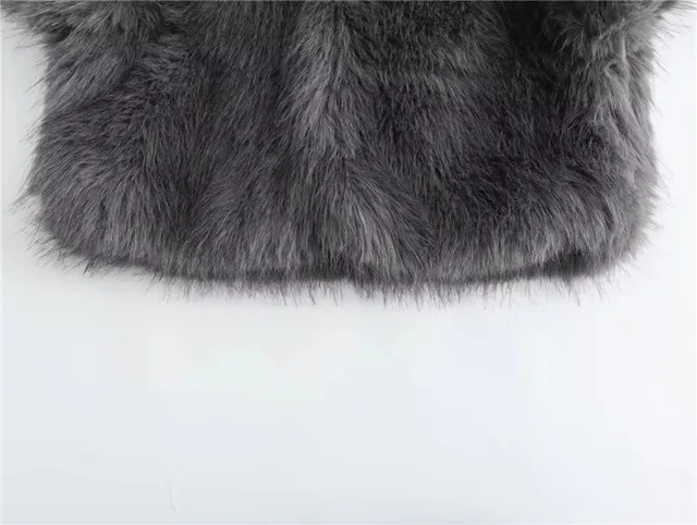 ジャケット・アウター rosemuse fullfy faux fur short coat gray Rib Detail Faux Fur Cropped Jacket | boohoo