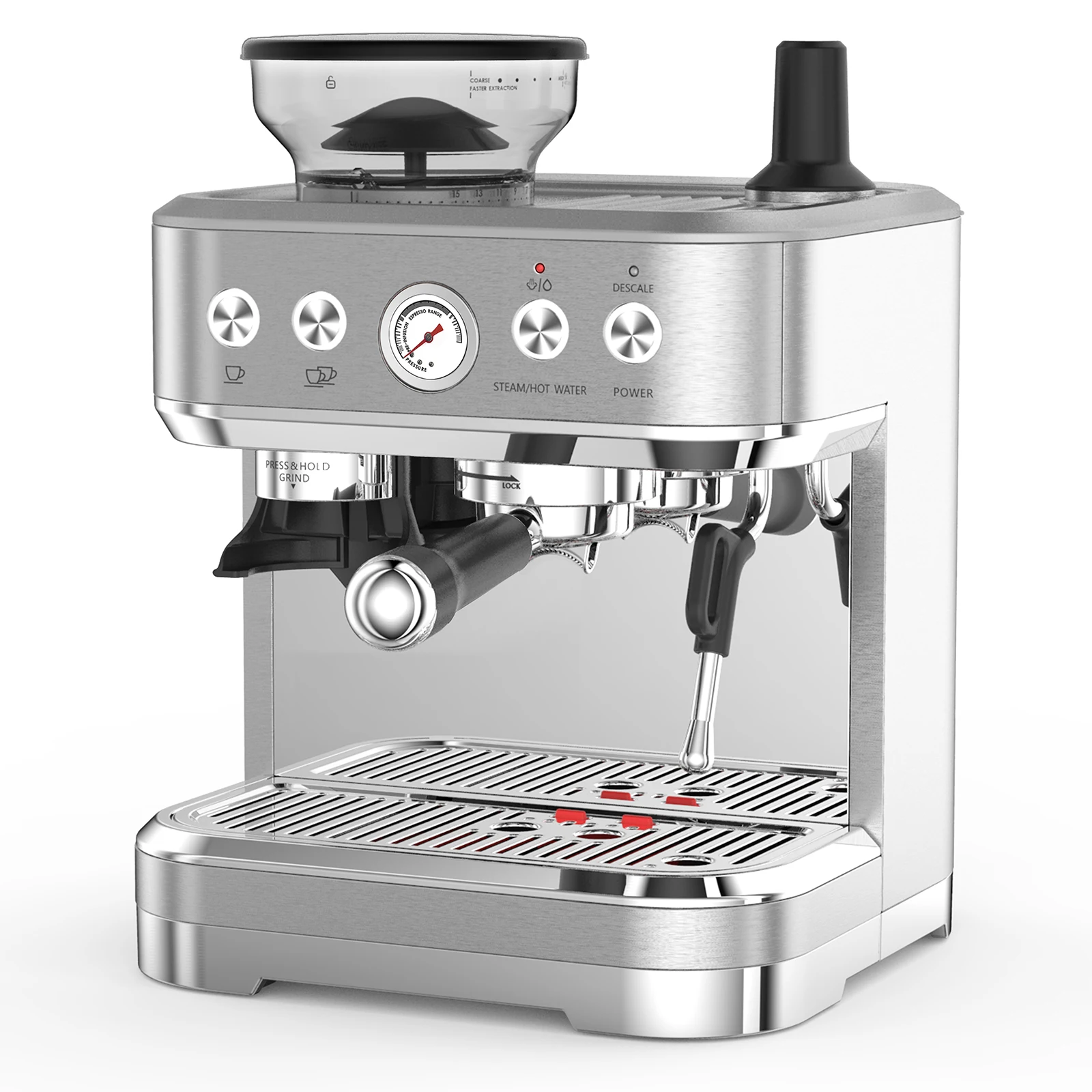 Kaffeemaschine 15 Bar mit Mahlwerk & Milchaufschäumer kaufen!