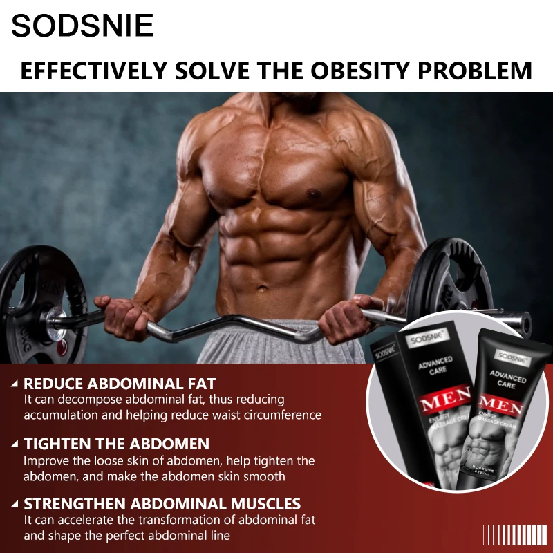 Men's Abdominal Muscle Cream Anti Cellulite Slimming Fat Body Firming Strengthening Belly Muscle Tightening Body Care 60ml 4