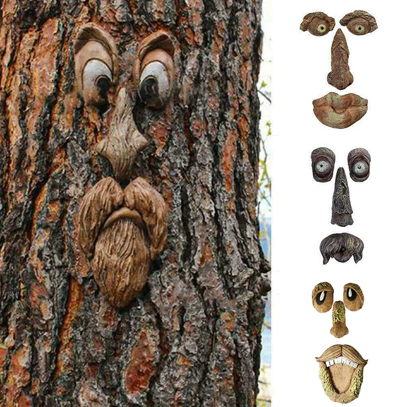 Old Man Tree Hugger Garden Peeker Yard Art Outdoor Tree Funny Old Man Face Sculpture Whimsical Face Garden Decoration