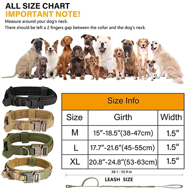 S2cefbed62c924263ae2597e0162d1b5f5.jpg Durable Tactical Dog Collar Leash Set Adjustable Military Pet Collar Leash Medium Large Dog German Shepherd Training Accessories