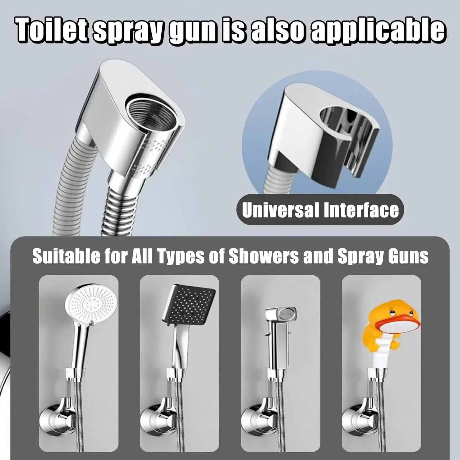 Suction Cup Shower Holder Adjustable Shower Head Holder Nozzle Handheld Punch-Free Multi Angle Rotation Bracket
