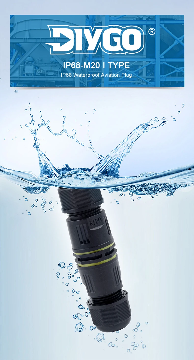 1PCS IP68 M20 Adapter Draht Anschlüsse, Push-in Terminal, Elektrische Anschlussdose, mit Nylon PA66 und Terminal, 2/3/4/5 Pin, Kein Schweißen – Detail 2