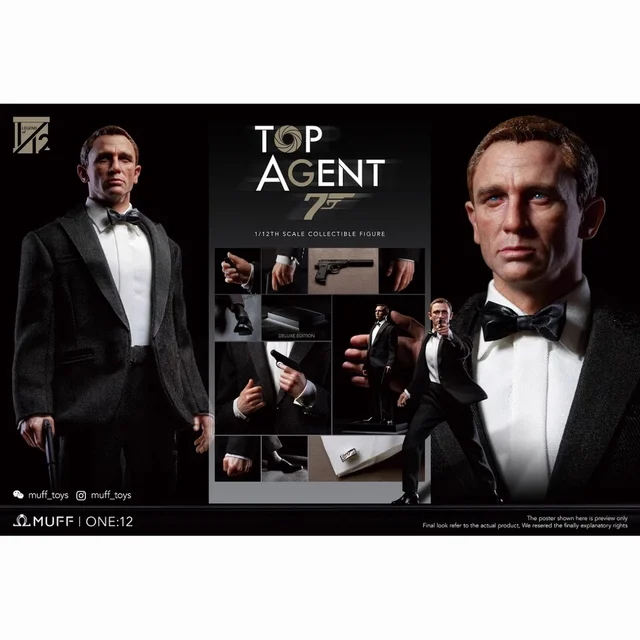 MUFF TOYS ジェームズ・ボンド 007 1/12フィギュア通常版 Goods in Stock 100% Original MUFF TOYS TOP AGENT 007 1/12 Daniel