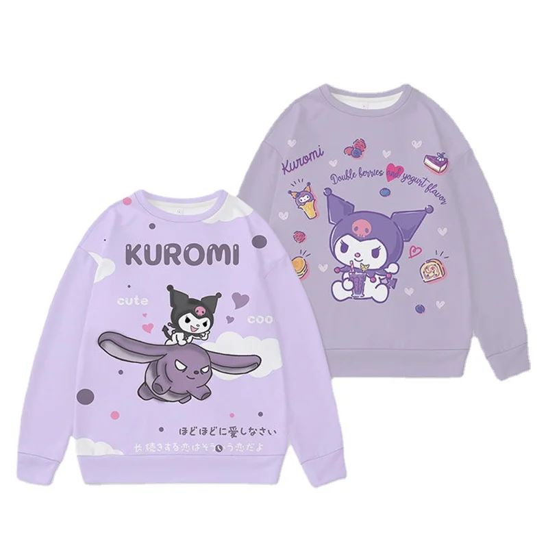 

Sanrio animation peripheral cartoon kawaii kulomi cute plus velvet round neck sweater parent clothing creative gift wholesale