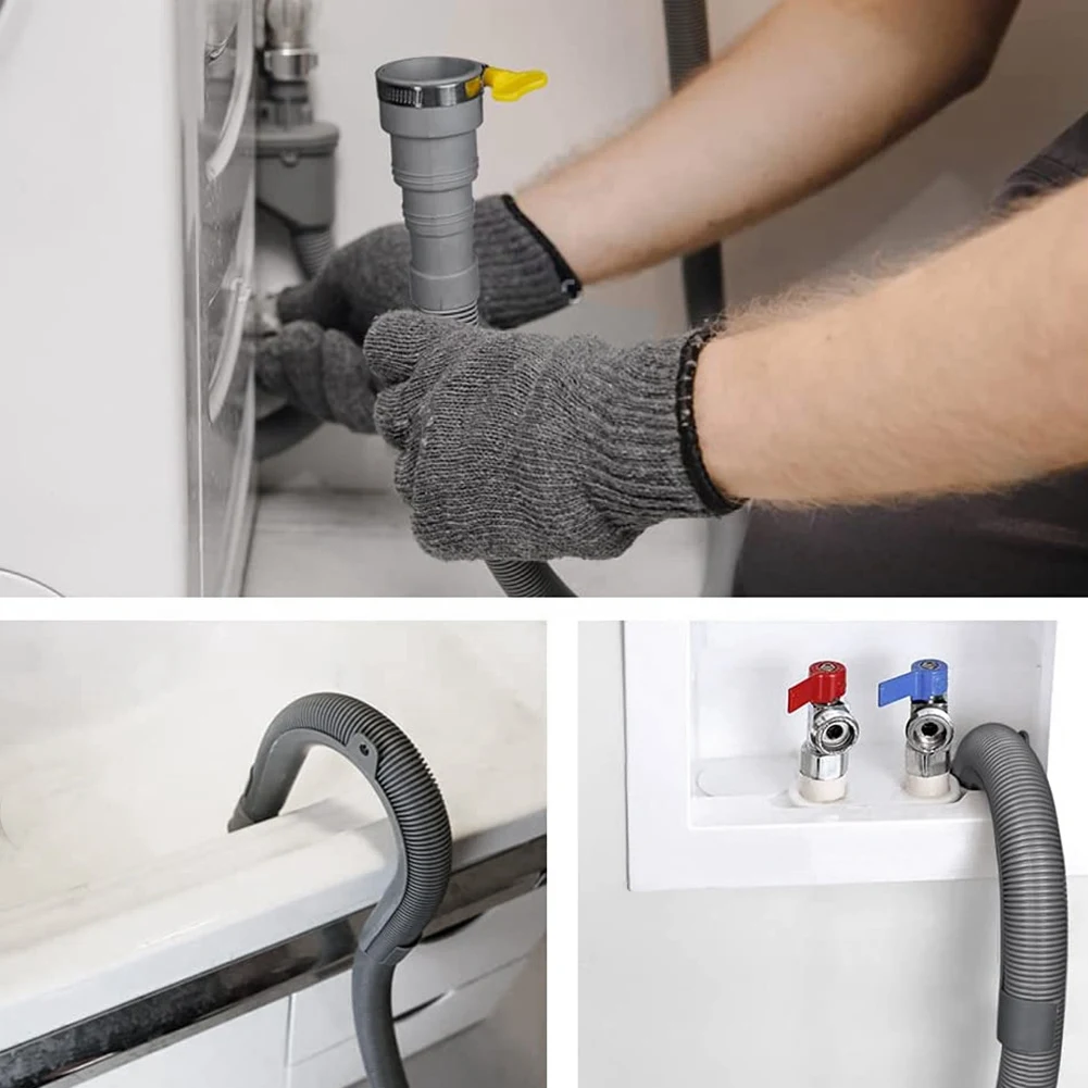Drain Hose Extension Set Universal Washing Machine Hose 10Ft Include Bracket Connector and Clamps Drain Hoses washing machine drain hose