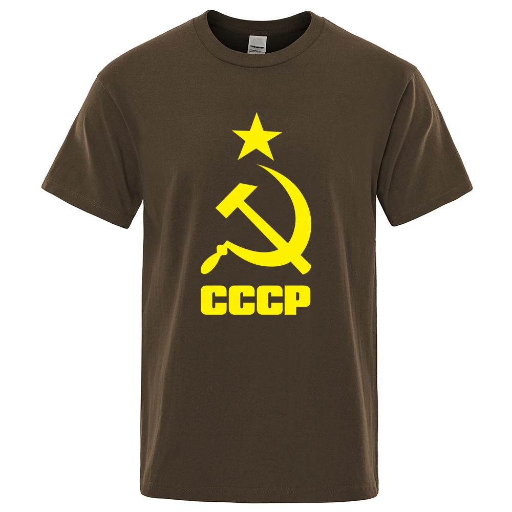 Mens T-Shirt 2022 Summer CCCP Russian T Shirts Men USSR Soviet Union Man Short Sleeve Tshirt Moscow Mens Tees Brand O Neck Tops