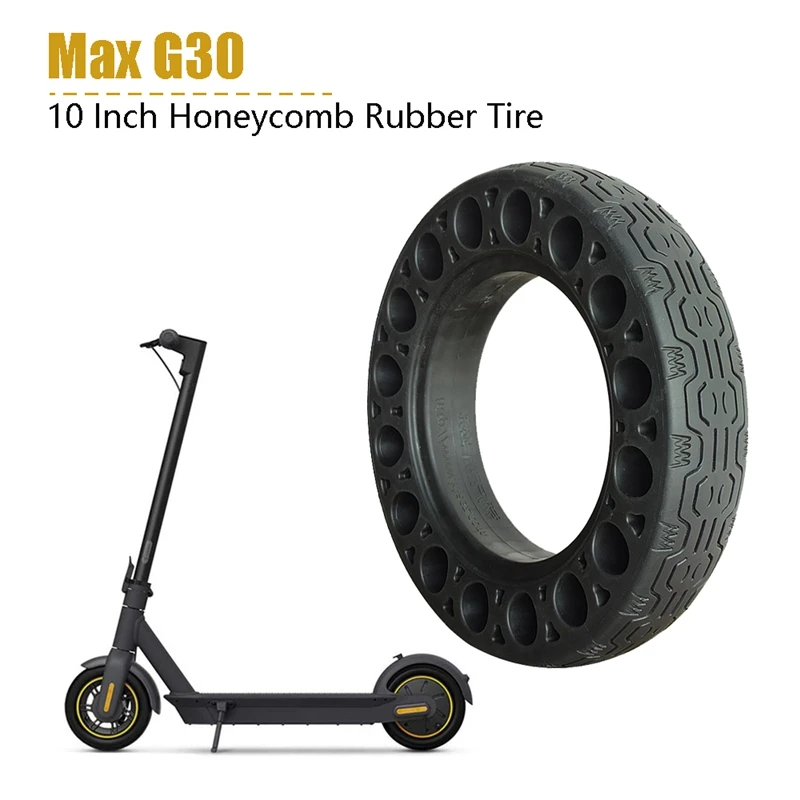 

10 Inch Rubber Solid Tires for Ninebot Max G30 Electric Scooter Honeycomb Shock Absorber Damping Tyre Black