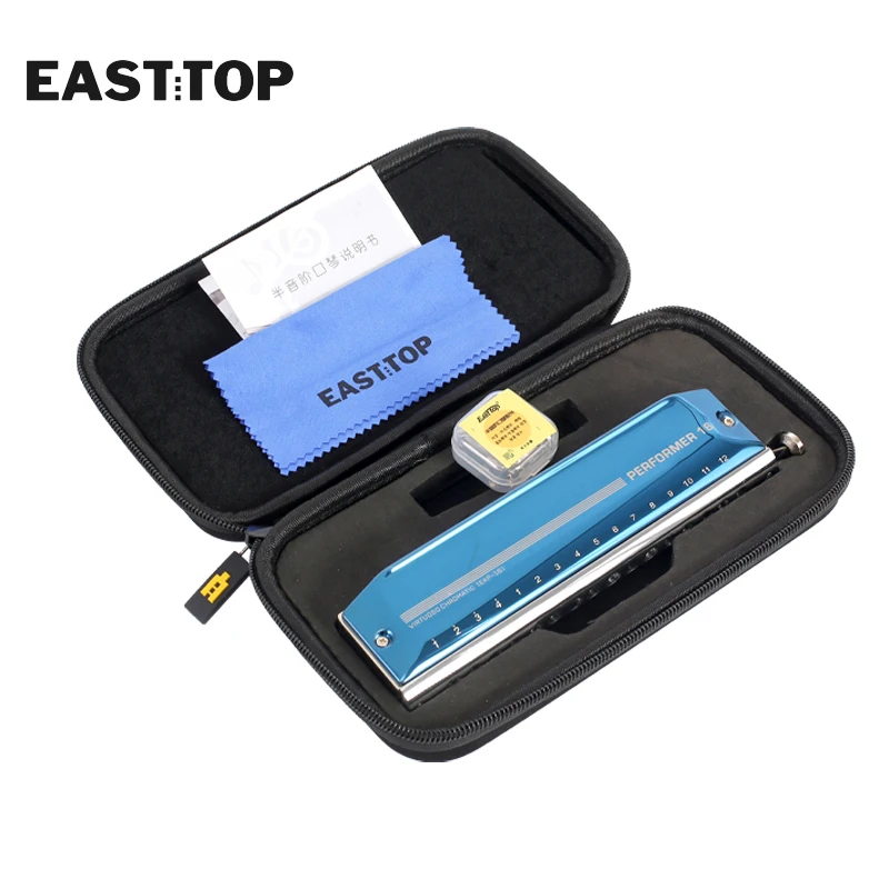 

EASTTOP EAP16 16 Holes Professional Harmonica Chromatic Gaita New Design Cover and Package Blue Color