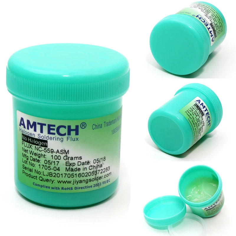 Solder Paste AMTECH Nc-559-asm 100g Lead Free Soldering Flux Welding Paste Flux 559  Nc-559 Soldering Iron Soldering Paste Flux cmt 50 welding fluxes 50g soldering flux paste solder low temperature lead free welding grease cream for phone metal components