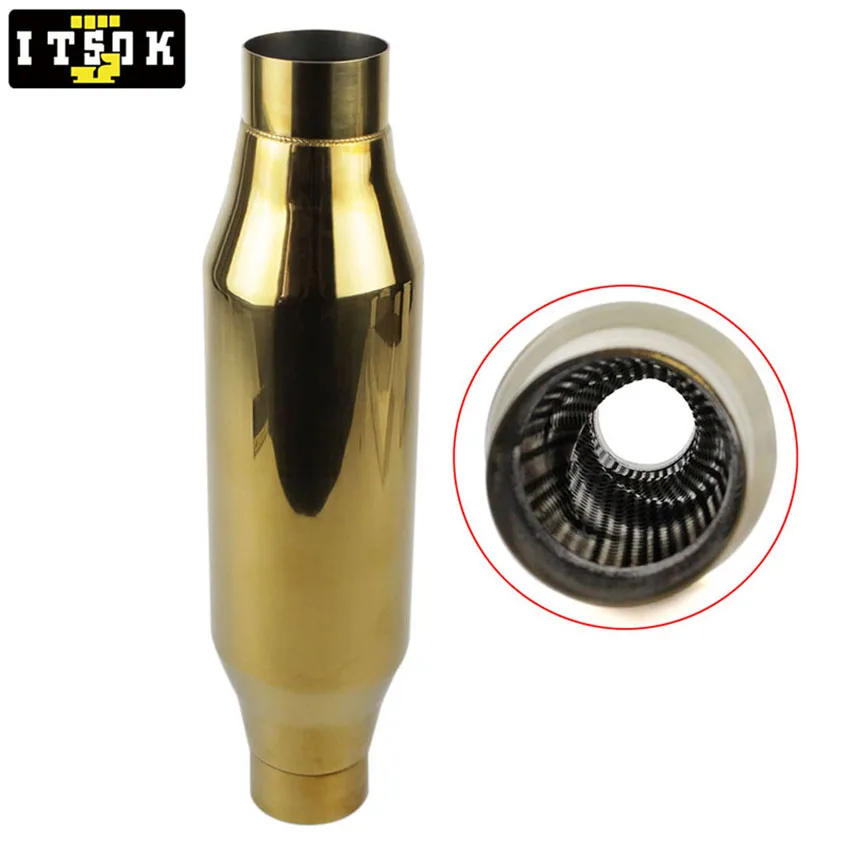 Exhaust Pipe Muffler Universal Racing Spiral Silencer 63mm 2.5inch Stainless Steel Exhaust Tail Pipe Sound Boost