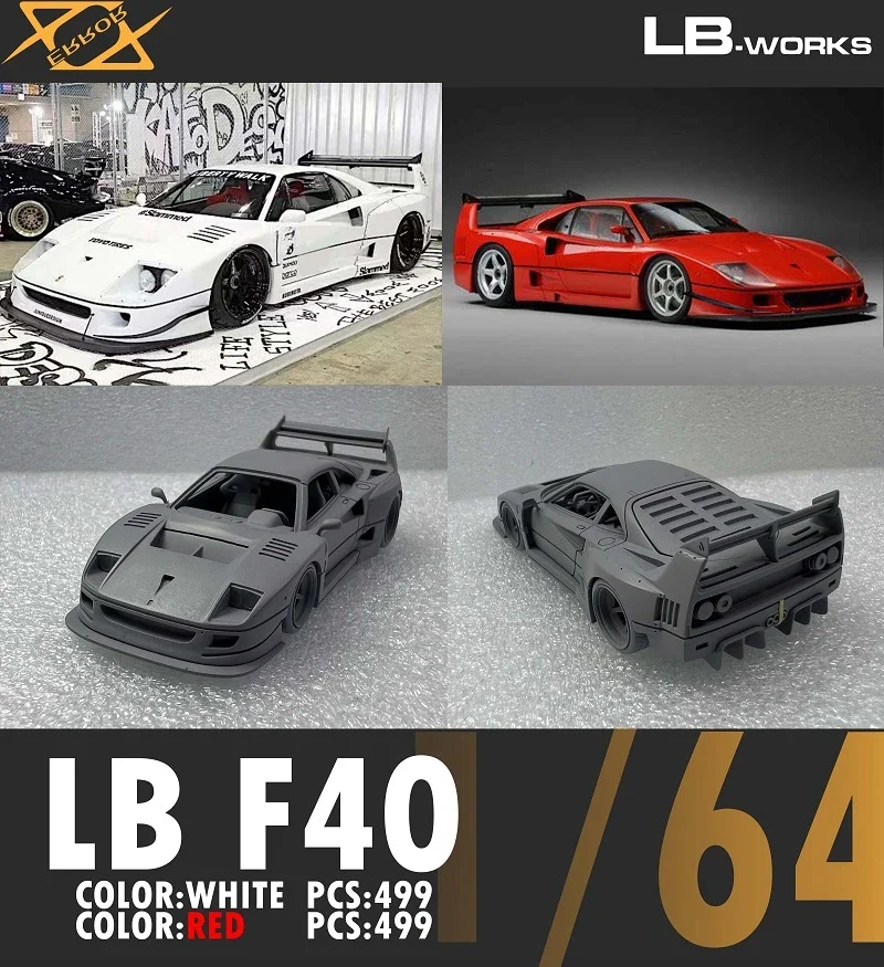 

404Error 1:64 LB F40 Red /White limited 499pcs Resin Model Car