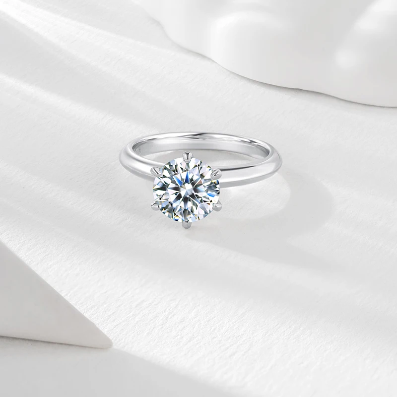 2ct 3ct 5ct 8ct D Color Moissanite Engagement Ring For Women 18KGold 925 Sterling Silver Gold Plated Solitaire Rings Wholesale 3