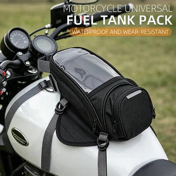 Borsa da Serbatoio per Moto, Zaino Versatile Traslucido, Sistema Multi-scomparto Universale, Borsa Nera per Moto