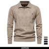 2023 New Autumn Cotton Polo Neck Sweaters for Men High Quality Pullover Knitted Sweater Men England Style Casual Social Pull Men 1