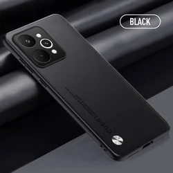 Elegant Plain Leather Case - Slim Hard Camera Protect Cover for Realme P3 Lite (Black)