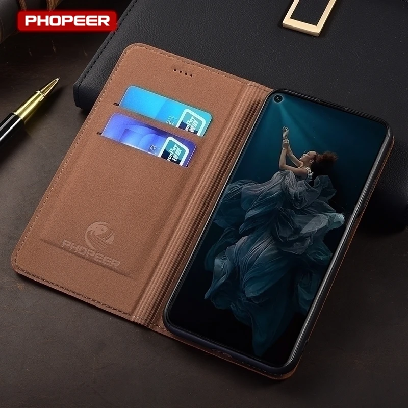 Luxury Genuine Leather Flip Wallet Case - Elegant Skin Cover in Premium Quality Leather