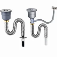 Sinks Filter Basket Drains Wash Basin Undermount Stainless Steel Drainpipe Stainless Steel Drainer for Kitchen Bathroom Fittings 1