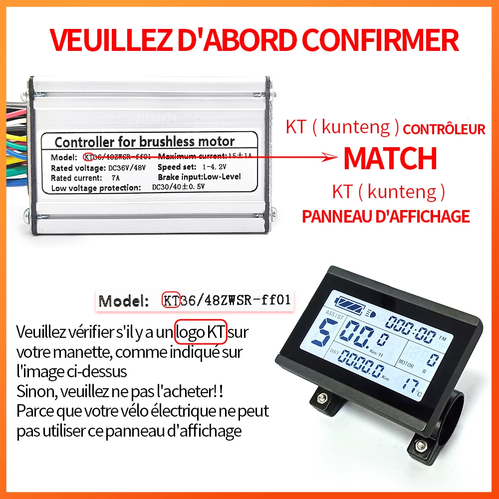 Ebike KT LCD3/LCD3U Display 36V/48V 72V LCD3 kt-lcd led SM
