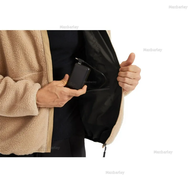 2025 New Fleece Heated Jacket USB Smart Self-heating Jacket Men Plush Warm Clothes 4 Zone Heating Parka Thermal Coat Winter Male