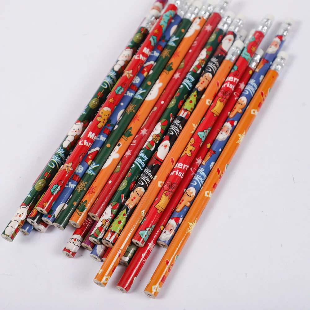 Writing pencils 24Pcs Christmas Easter Heart Football HB Writing Pencils for Kids Party Favors School Stationery