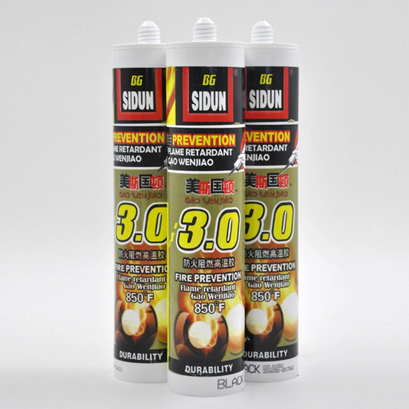 Flameretardantsiliconesealanthightemperatureresistantglassglueexhaustpipefireplace