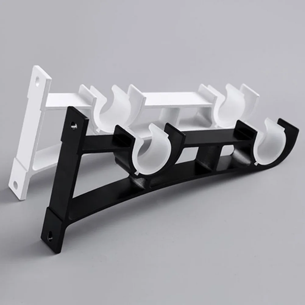 Curtain Rod Holders Wall Mount Bracket Aluminum Alloy 2 Pack