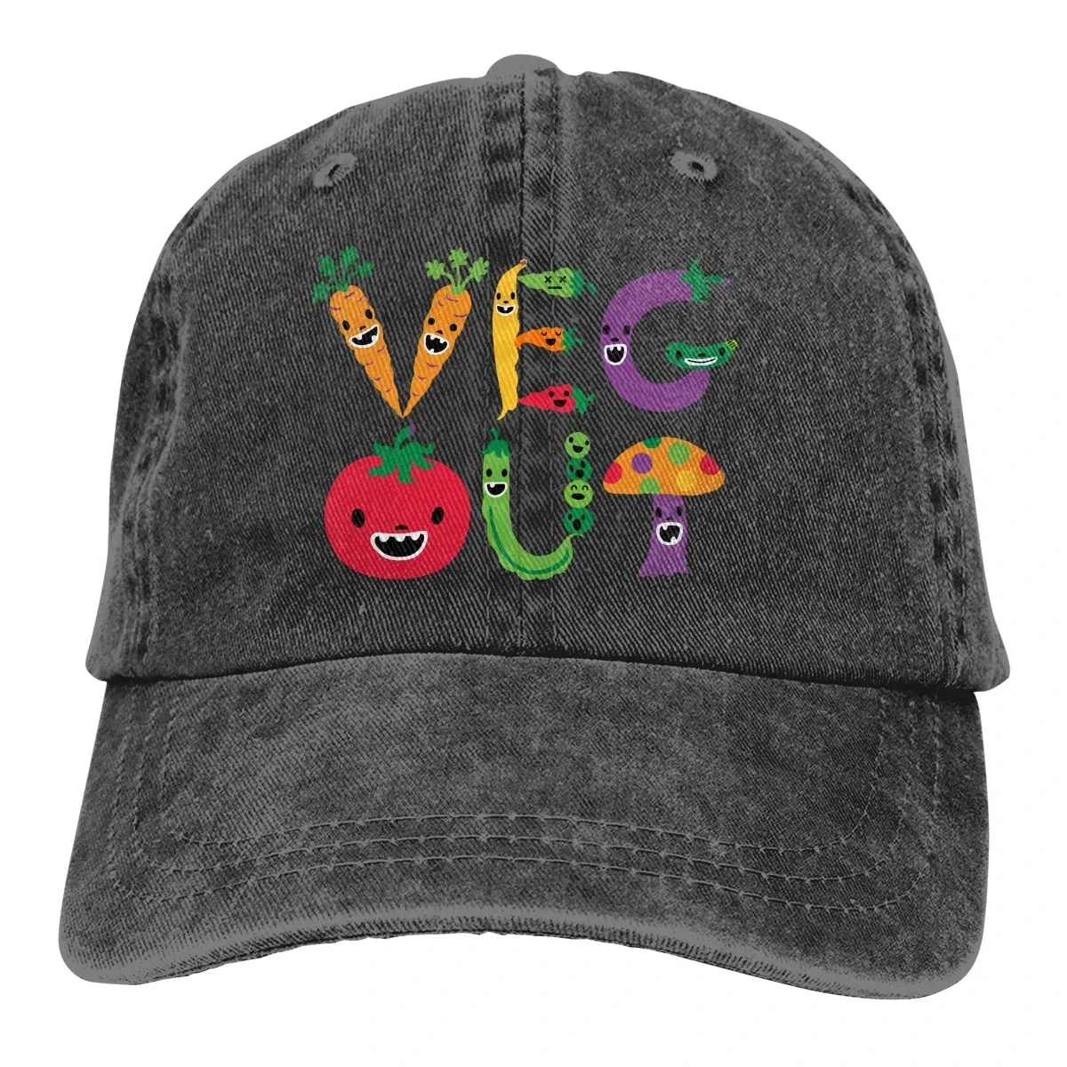 Sombrero de vaquero para adulto, gorra de béisbol ajustable con estampado de verduras, estilo Retro, ideal para camionero