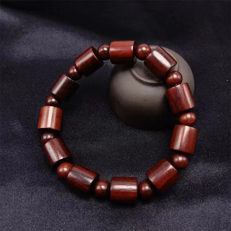 

Wholesale 5 Red Sandalwood Ebony Barrel Bead Bracelet Retro Wooden Bead Buddha Bead Bracelet Jewelry New 3 Models