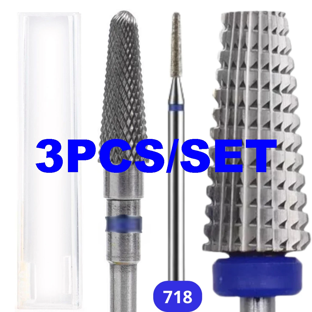 1PC/3PCS Professionelle-Grade Wolfram Stahl mit Diamant Nagel Bohrer Nagelhaut Entferner Bits, für elektrische Nagel Bohrer Kompatibel – Detail 10