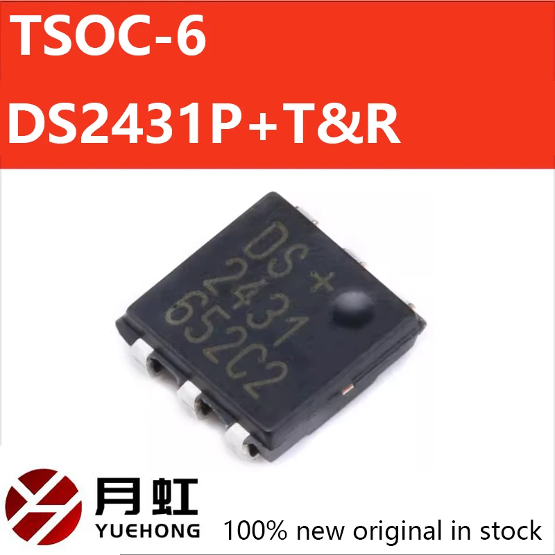 1pc DS2431P+T&R Original genuine SMT DS2431P+T&R TSOC-6 1-Kbit EEPROM memory chip