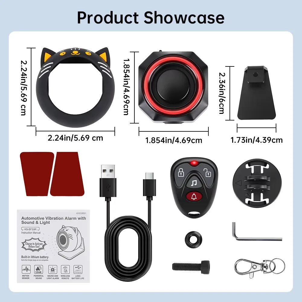 Premium Car Security System with Motion Sensor & 120dB Alarm - Adjustable Sensitivity Levels