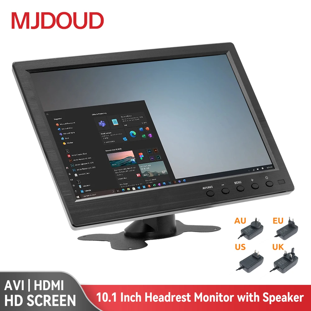 Car Multimedia Player 10.1 Inch Car Headrest Monitor HD Digital LCD Screen DVD Player Slim Design UV Coating HDMI-compatible VGA AV USB SD Port