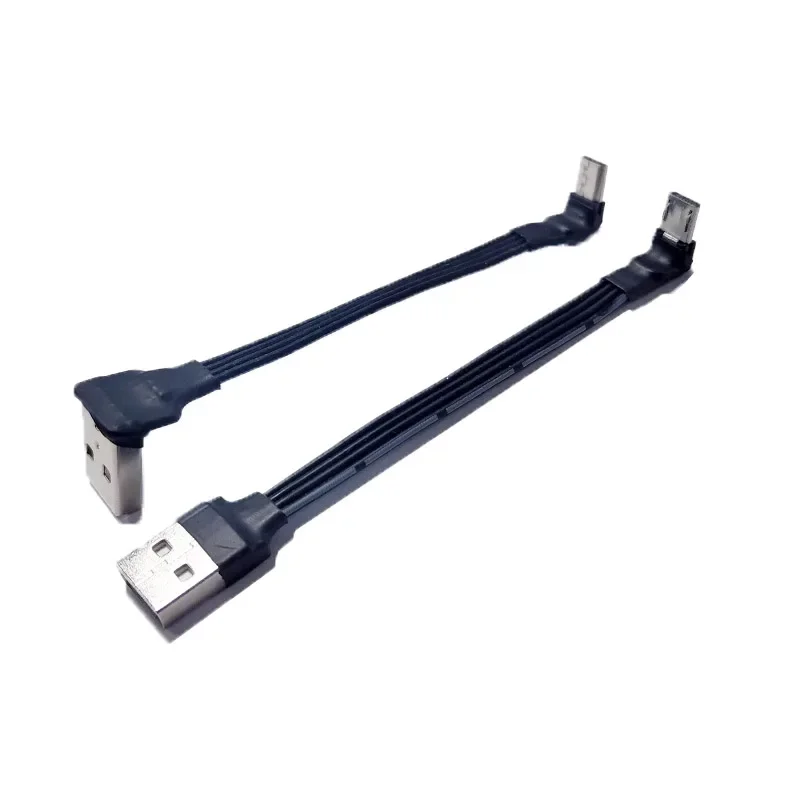 0.05M-3M 슈퍼 플랫 유연한 마이크로 USB 상하좌우 각도 90 도 USB 2.0-마이크로 USB 데이터 충전 FPV 실리콘 케이블