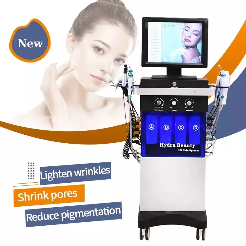 Hot Sale 14 In 1 Hydrofacial Machine Hydra Diamond Dermabrasion Facial Cleaning Whitening Blackhead Removal Beauty Salon Device 1320nm carbon las er peel whitening face nd yag las er tattoo removal machine for beauty care